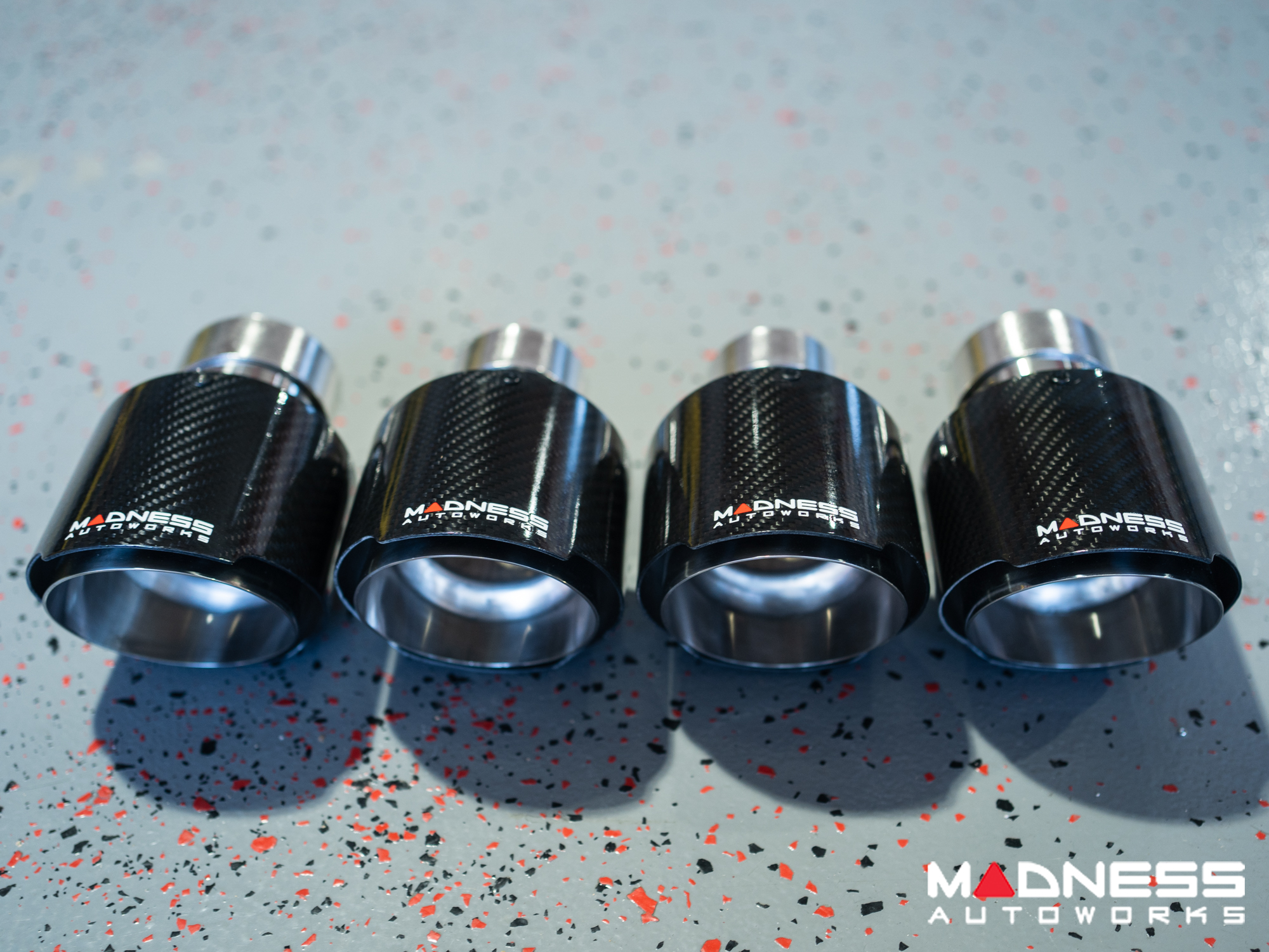 Jaguar F-TYPE Performance Exhaust System - MADNESS - 5.0L V8 - Dual Side Exit - Vacuum Valve Design - Carbon Fiber Exhaust Tips